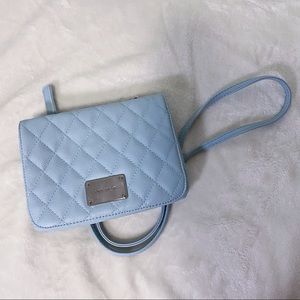 Baby blue cross body bag